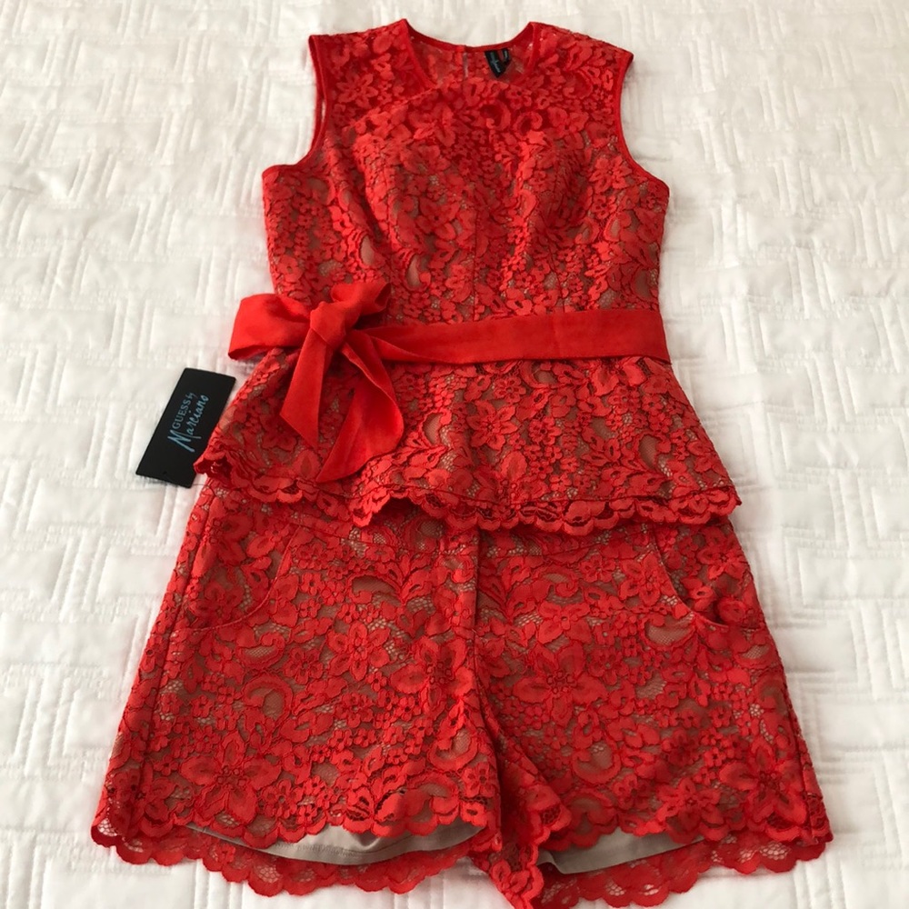 Marciano Mandarin Red Lace Set